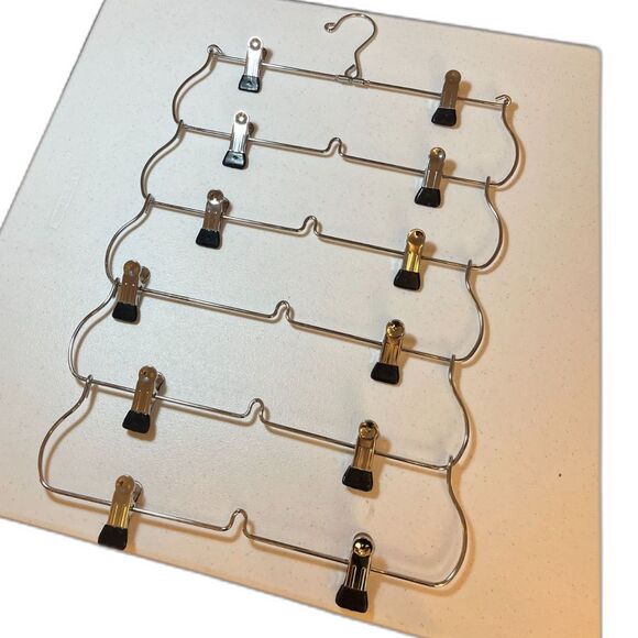 6-Tier Pants/Skirt Hangers With Clips - Picture 1 of 2